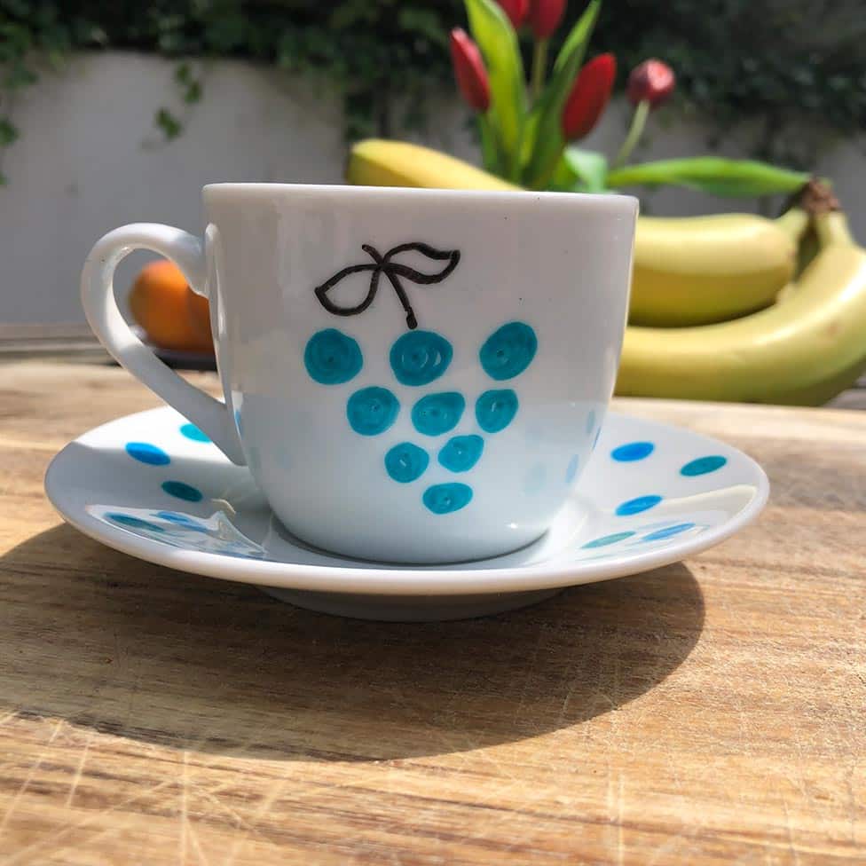 koffiekopje kringloopwinkel druiven